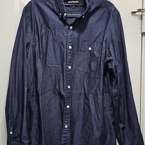 Express Men's Deep Blue Casual Shirt